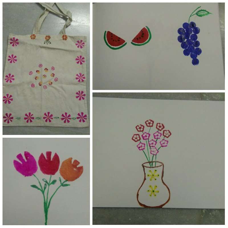Vegetable block printing for kiddies RITZ